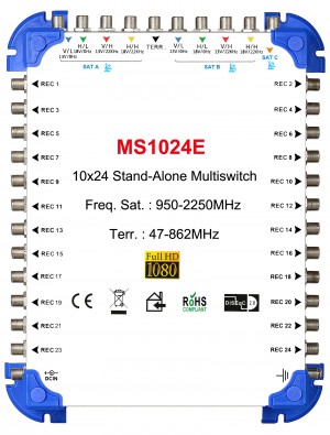 10x24 satélite multi-switch, stand-alone multiswitch
