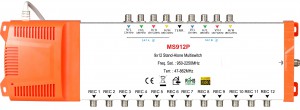 9x12 satélite multi-switch, stand-alone multiswitch, com fonte de alimentação
