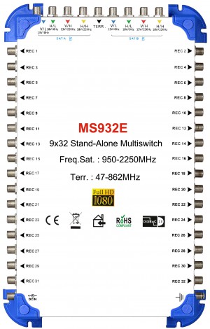 9x32 satélite multi-switch, stand-alone multiswitch
