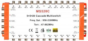 5x20 satélite multi-switch, Cascade multiswitch