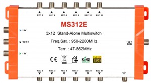 3x12 satélite multi-switch, stand-alone multiswitch