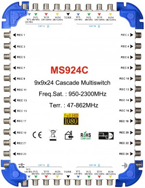 9x24  satellite multi-switch, Cascade multiswitch