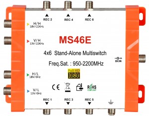 4x6 satélite multi-switch, stand-alone multiswitch