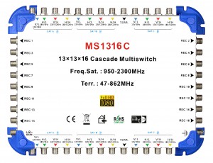 13x16 satellite multi-switch, Cascade multiswitch
