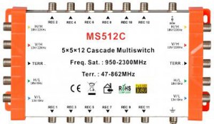 5x12 satélite multi-switch, Cascade multiswitch