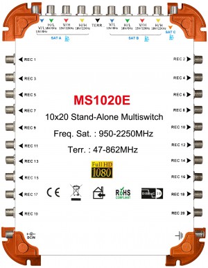 10x20 satellite multi-switch, Stand-Alone multiswitch