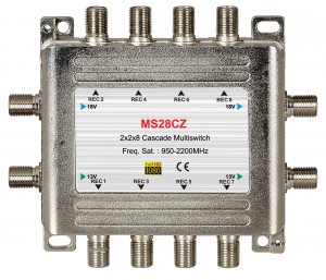 2x8 satellite multi-switch, Cascade multiswitch