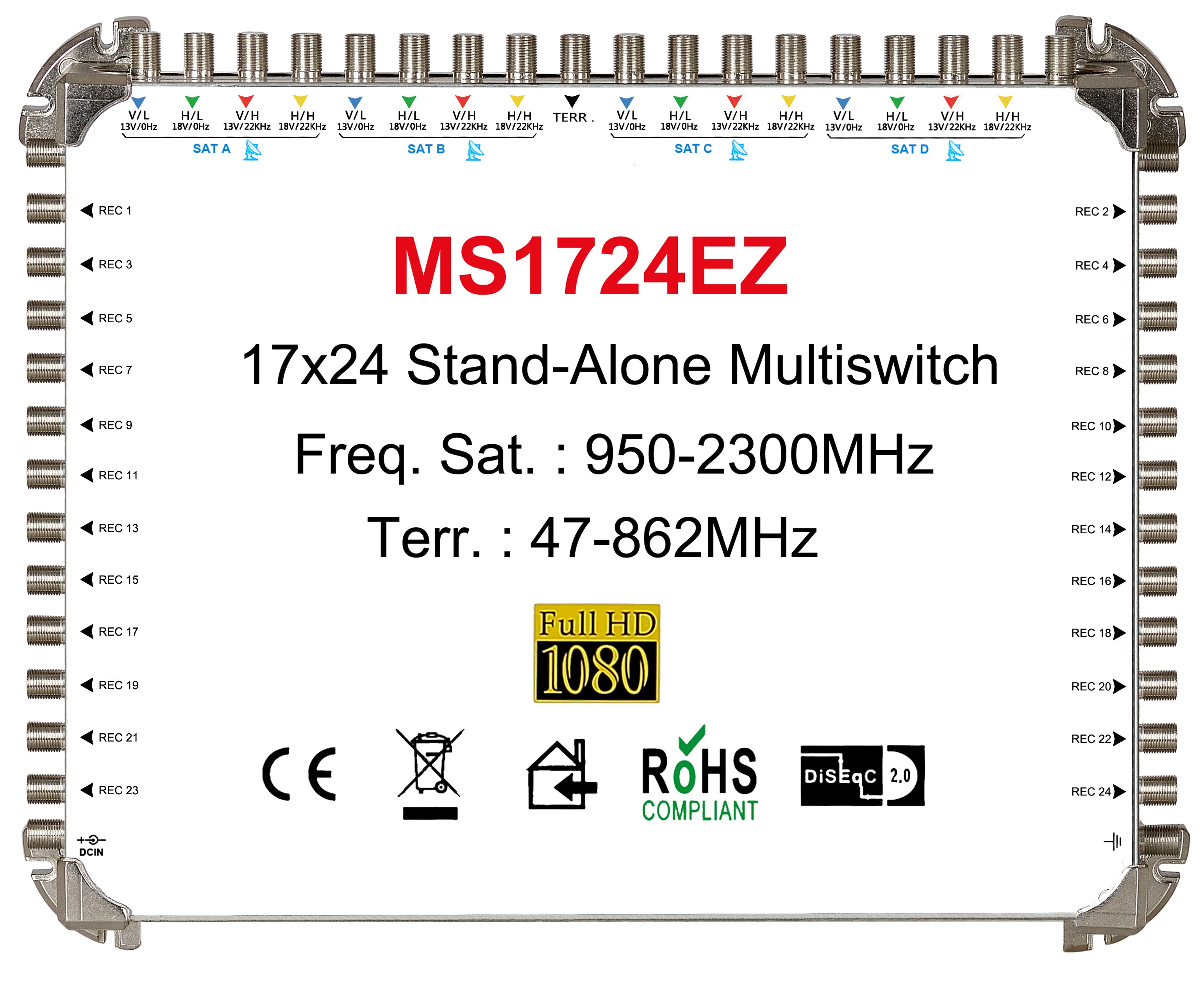 17x24 satélite multi-switch, stand-alone multiswitch