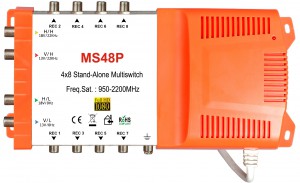 4x8 satellite multi-switch, Stand-Alone multiswitch, with power supply