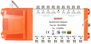 9x8 Satellite multi - Switch, Independent multi - Switch, with Power Supply