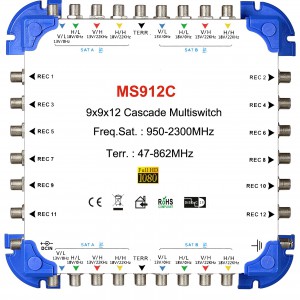 9x12  satellite multi-switch, Cascade multiswitch