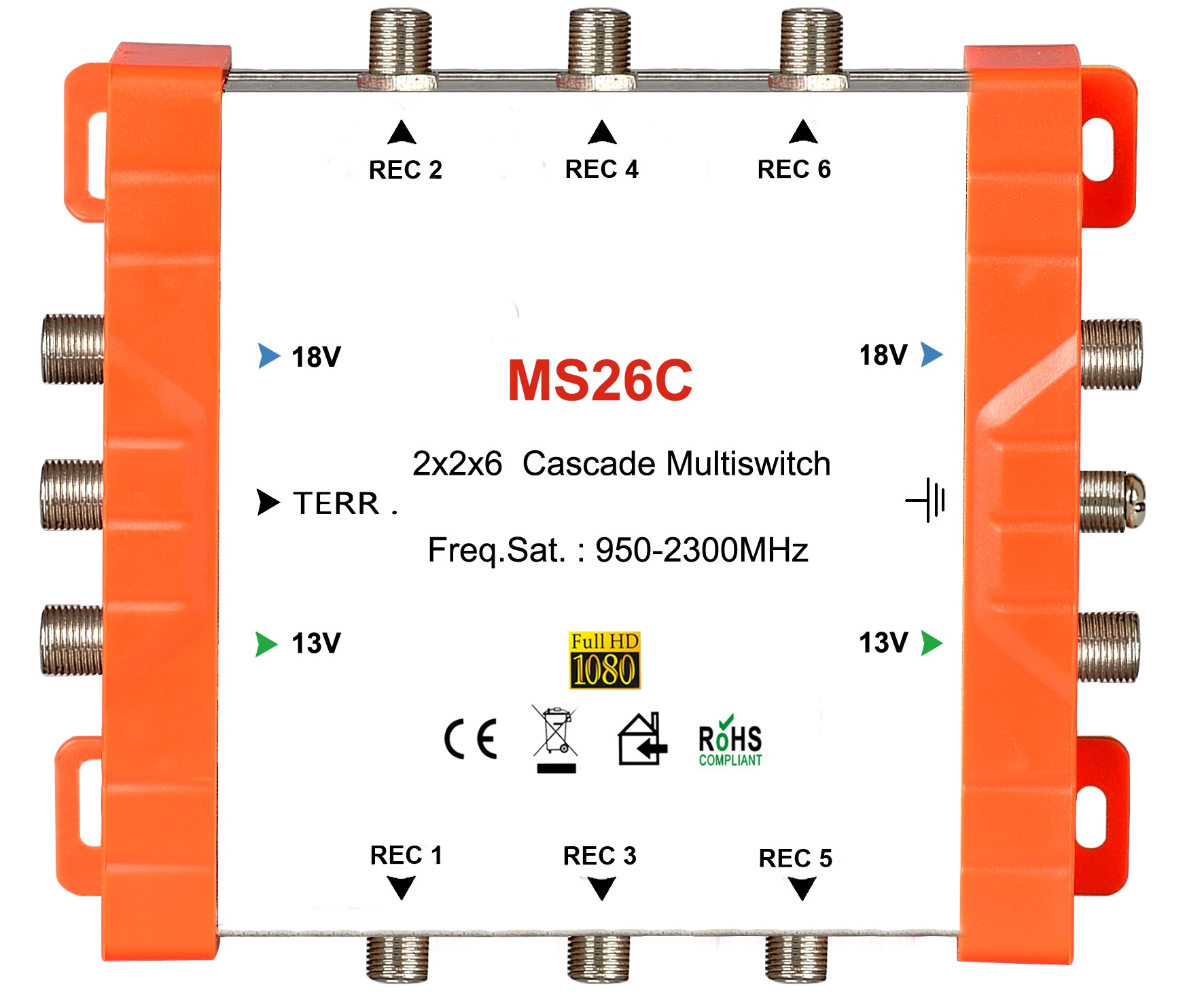 2x6 satellite multi-switch, Cascade multiswitch