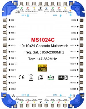 10x24 satélite multi-switch, Cascade multiswitch