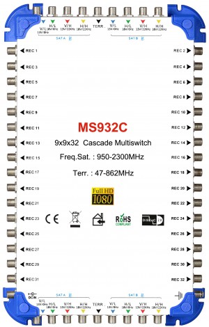 9x32 Satellite multi - Switch, cascaded multi - Switch