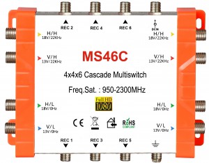 4x6 satélite multiswitch, Cascade multiswitch