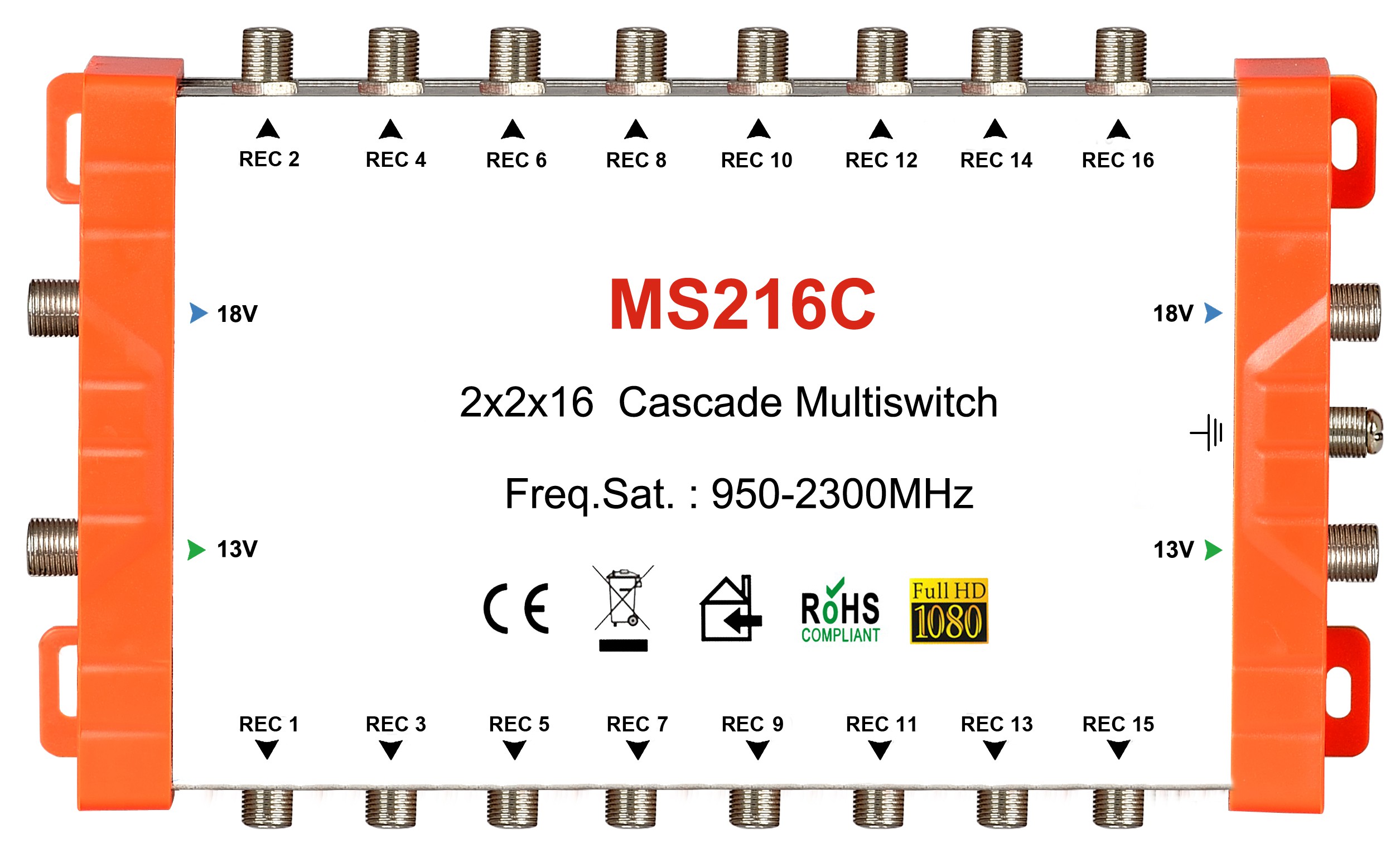 2x16 satellite multi-switch, Cascade multiswitch