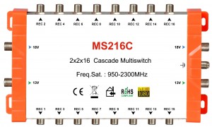 2x16 satélite multiswitch, Cascade multiswitch