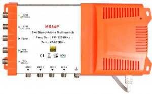 5x4 satellite multi-switch, Stand-Alone multiswitch, with power supply