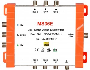 3x6 satellite Multi - switch, Independent Multi - switch