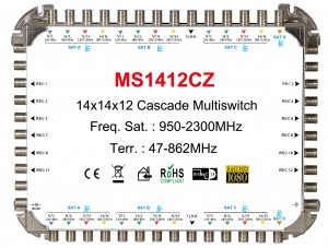 14x12 satellite multi-switch, Cascade multiswitch