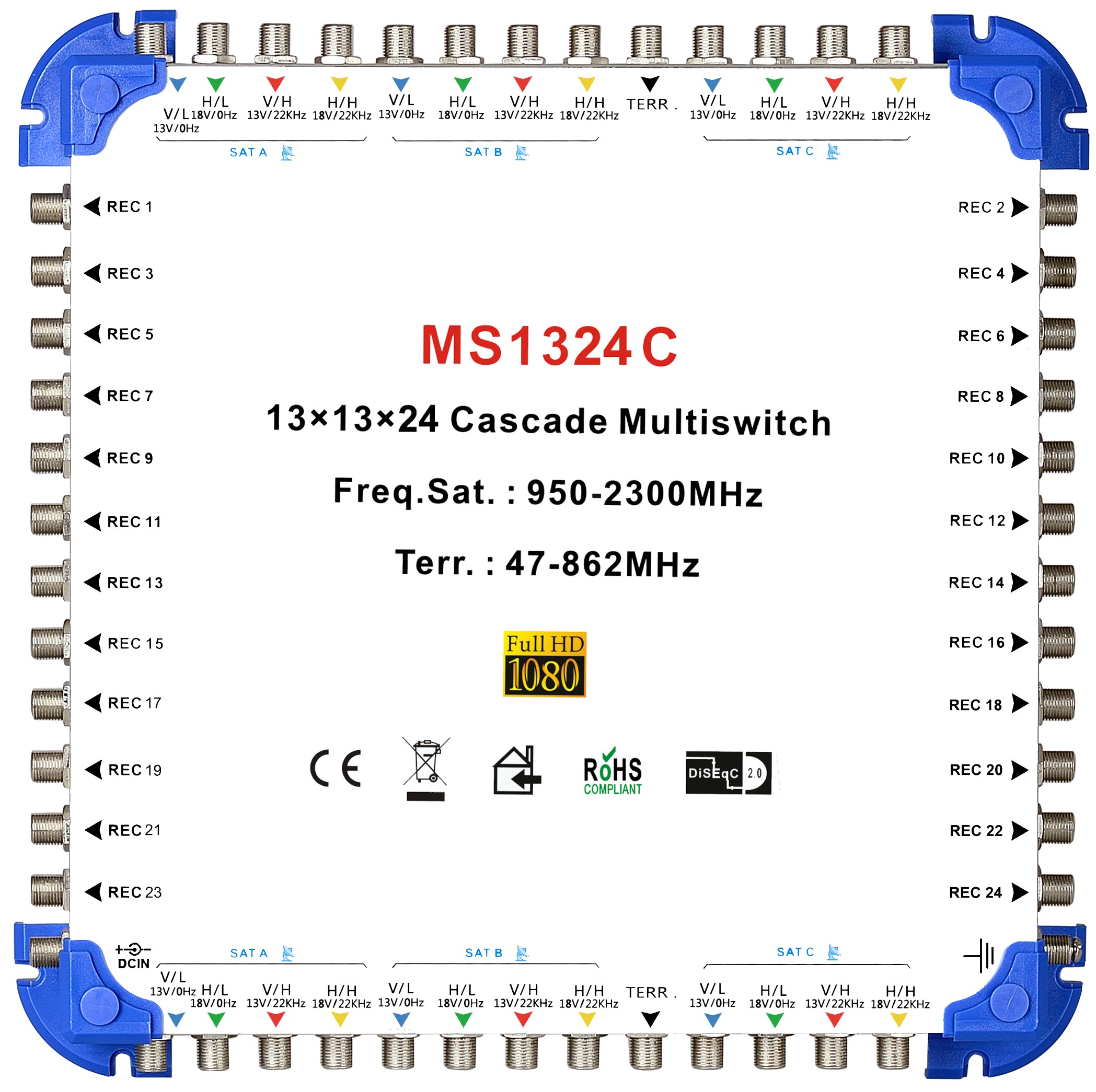 13x24 satellite multi-switch, Cascade multiswitch