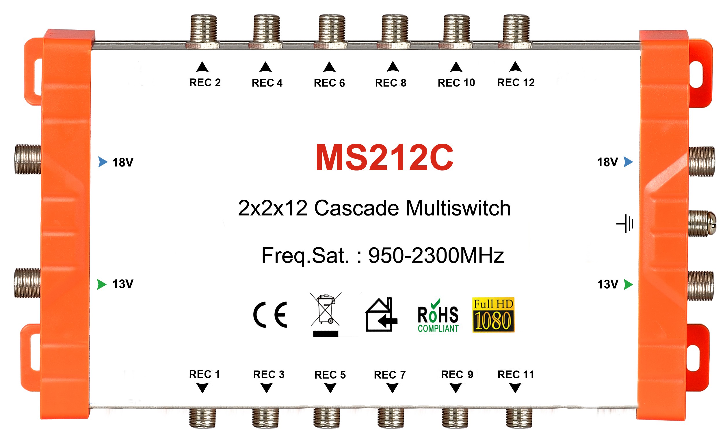 2x12 satellite multi-switch, Cascade multiswitch