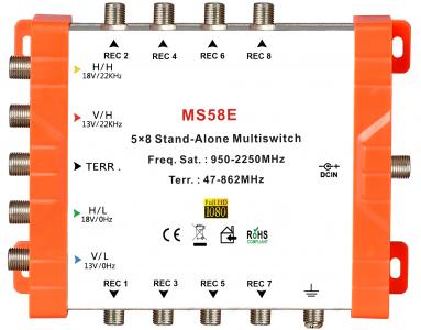 5x8 satélite multi-switch, stand-alone multiswitch
