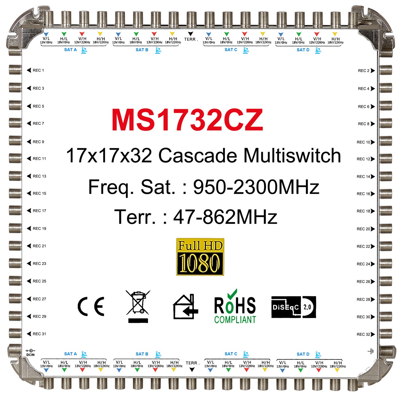 17x32 satellite multi-switch, Cascade multiswitch