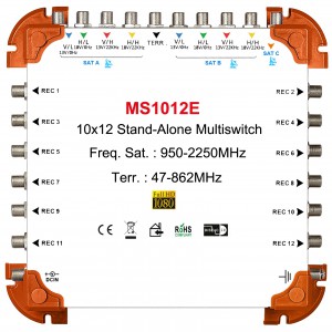10x12 satélite multi-switch, stand-alone multiswitch