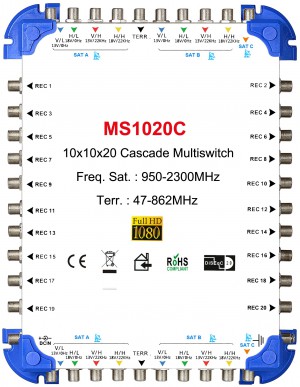 10x20 satélite multi-switch, Cascade multiswitch