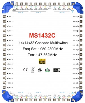 14x32 satélite multi-switch, Cascade multiswitch