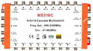 5x16 satélite multi-switch, Cascade multiswitch