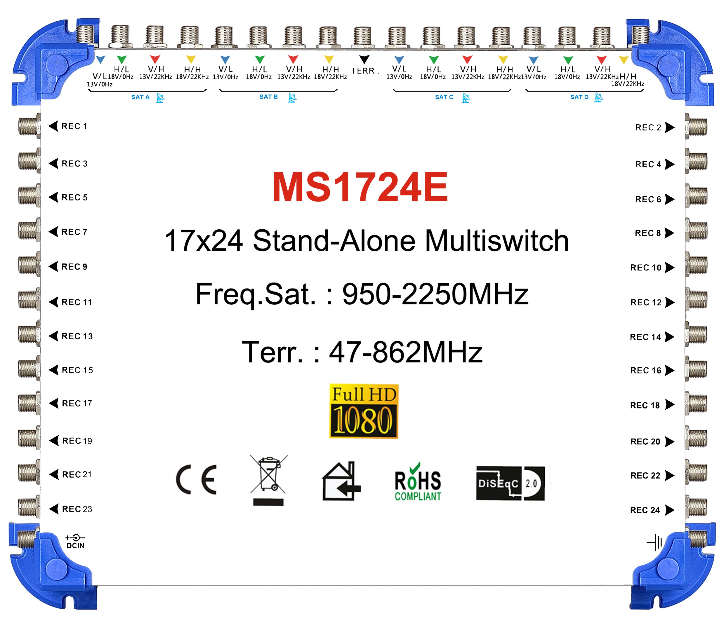17x24 satellite multi-switch, Stand-Alone multiswitch